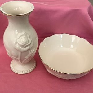 Lenox Set of 2 - Bud Vase and Small Bowl